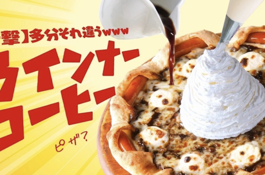  Pizza con caffè e panna montata? Da Pizza Hut Giappone sì